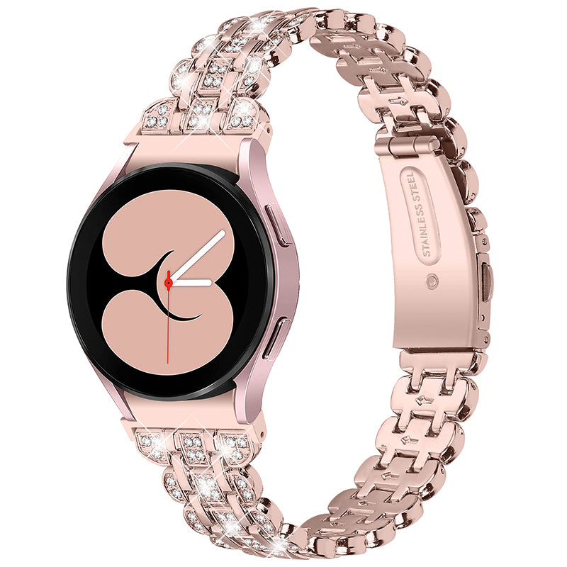 For Samsung Galaxy Watch4 Active 40mm 44mm Watch4 Classic 42mm 46mm Stainless Steel Rhinestone Decor Smart Watch Strap Wrist Band with Folding Clasp For Samsung Galaxy Watch4 Active 40mm 44mm Watch4 Classic 42mm 46mm Stainless Steel Rhinestone Decor Smart Watch Strap Wrist Band with Folding Clasp